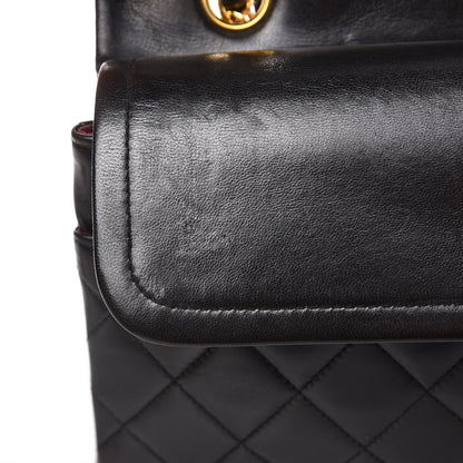 Chanel Lambskin Quilted Medium Double Flap Black 13 of 14