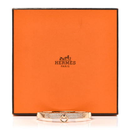 Hermes 18K Rose Gold Diamond PM Collier De Chien Pave Bracelet SH 5 of 5