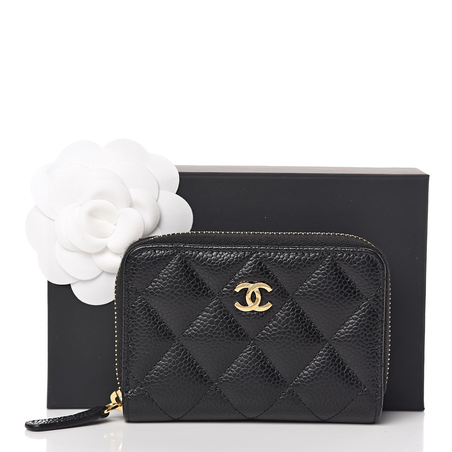 Chanel Caviar Quilted Zip Coin Purse Black 8 of 8