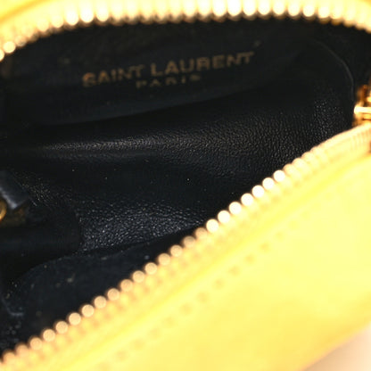 Saint Laurent Suede Lambskin Jaime Cube Charm Keychain Sunflower 5 of 7