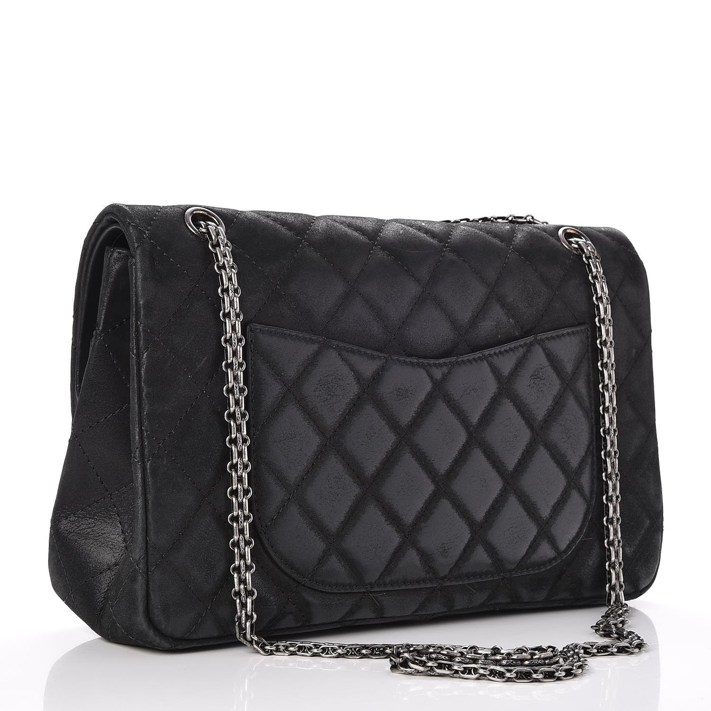 Iridescent Calfskin Quilted 2.55 Reissue 227 Flap Black