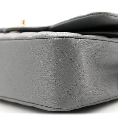 Chanel Caviar Quilted Medium Double Flap Grey 10 of 11