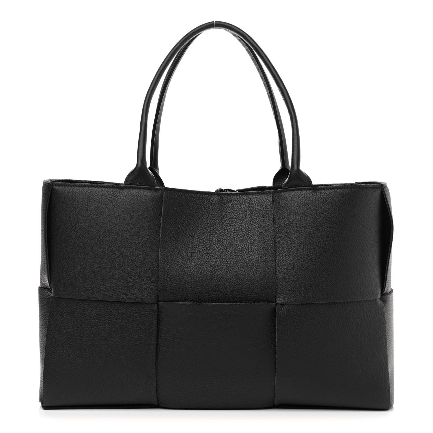 Bottega Veneta Grained Calfskin Maxi Intrecciato Arco Tote Black 3 of 10