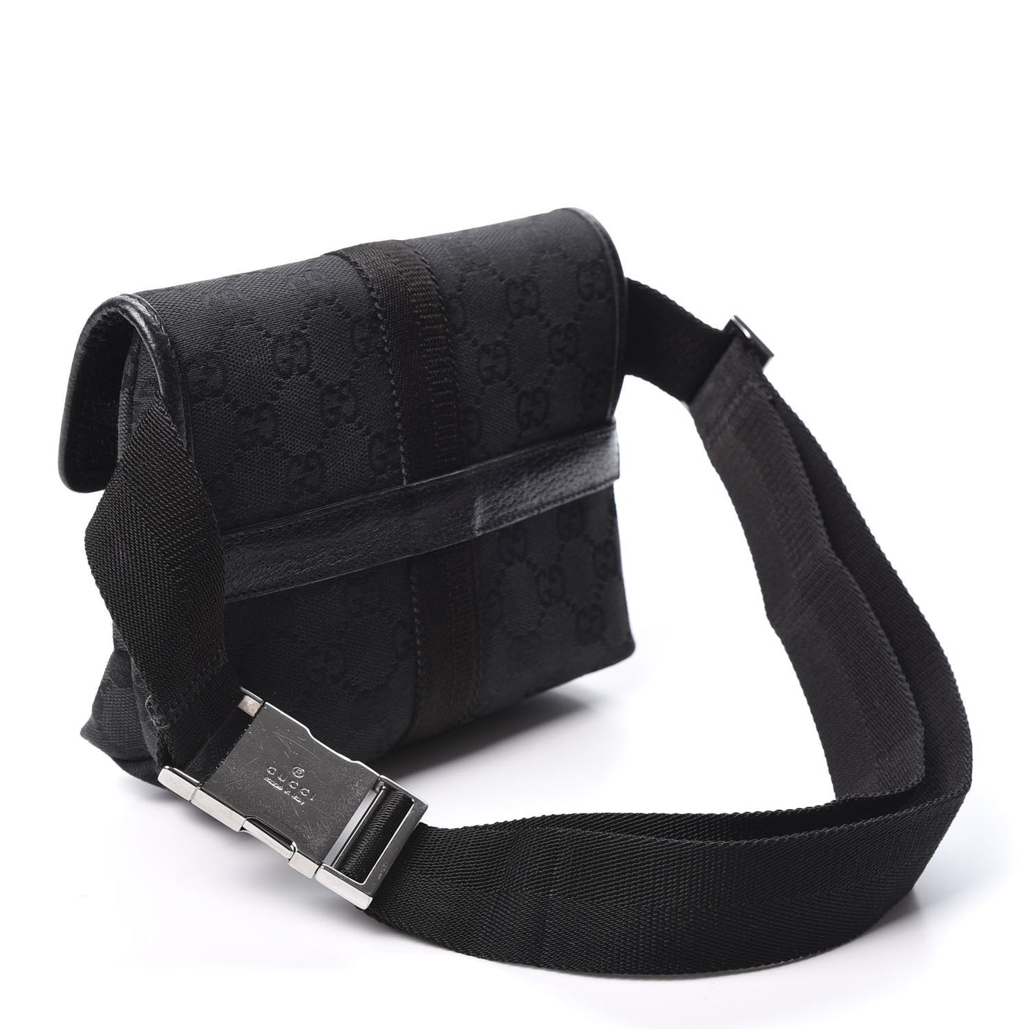GG Monogram Web Buckle Belt Bag Black