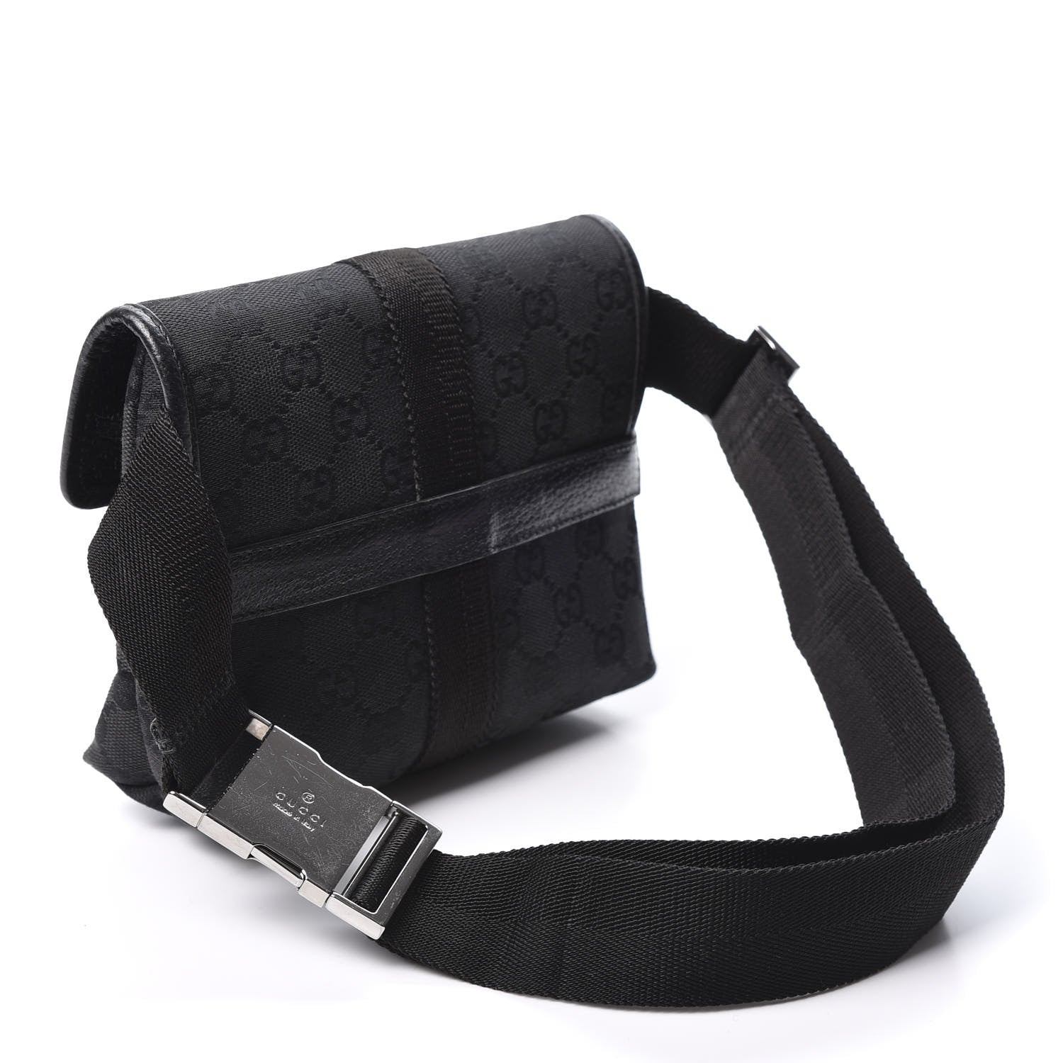 Gucci GG Monogram Web Buckle Belt Bag Black 2 of 9