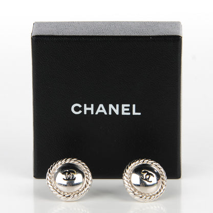 Chanel CC Clip On Earrings Silver 5 of 5