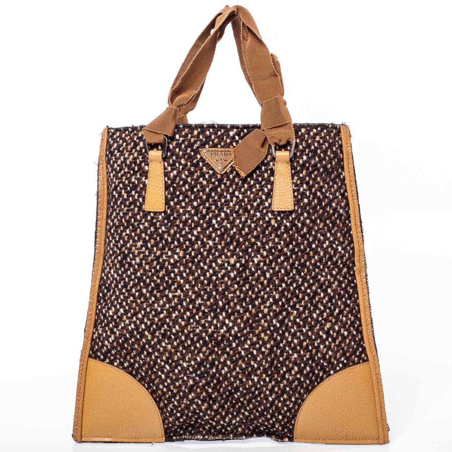 Tweed Leather Tote