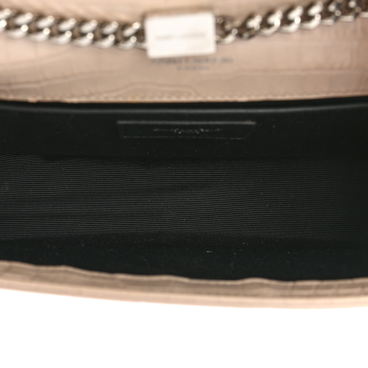 Saint Laurent Calfskin Crocodile Embossed Small Classic Monogram Kate Tassel Satchel Crema Soft 5 of 21
