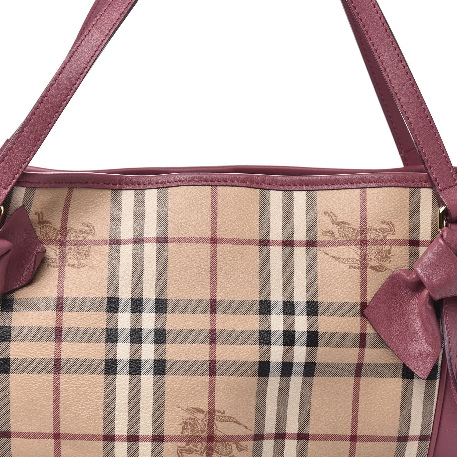 Burberry Haymarket Check Bow Canterbury Tote Pink 10 of 10