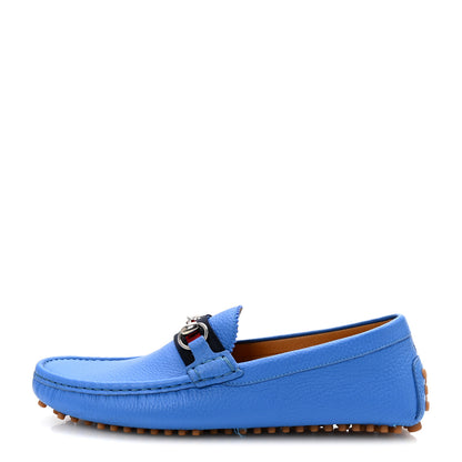 Gucci Calfskin Web Mens Horsebit Driver Loafers 8 Blue 1 of 10