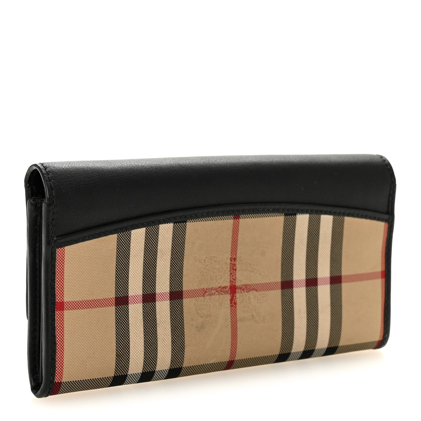 Calfskin Horseferry Check Porter Continental Wallet Black