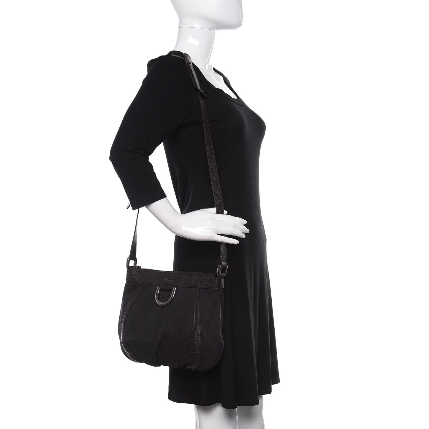 Nylon Monogram Small D Silver Ring Messenger Brown