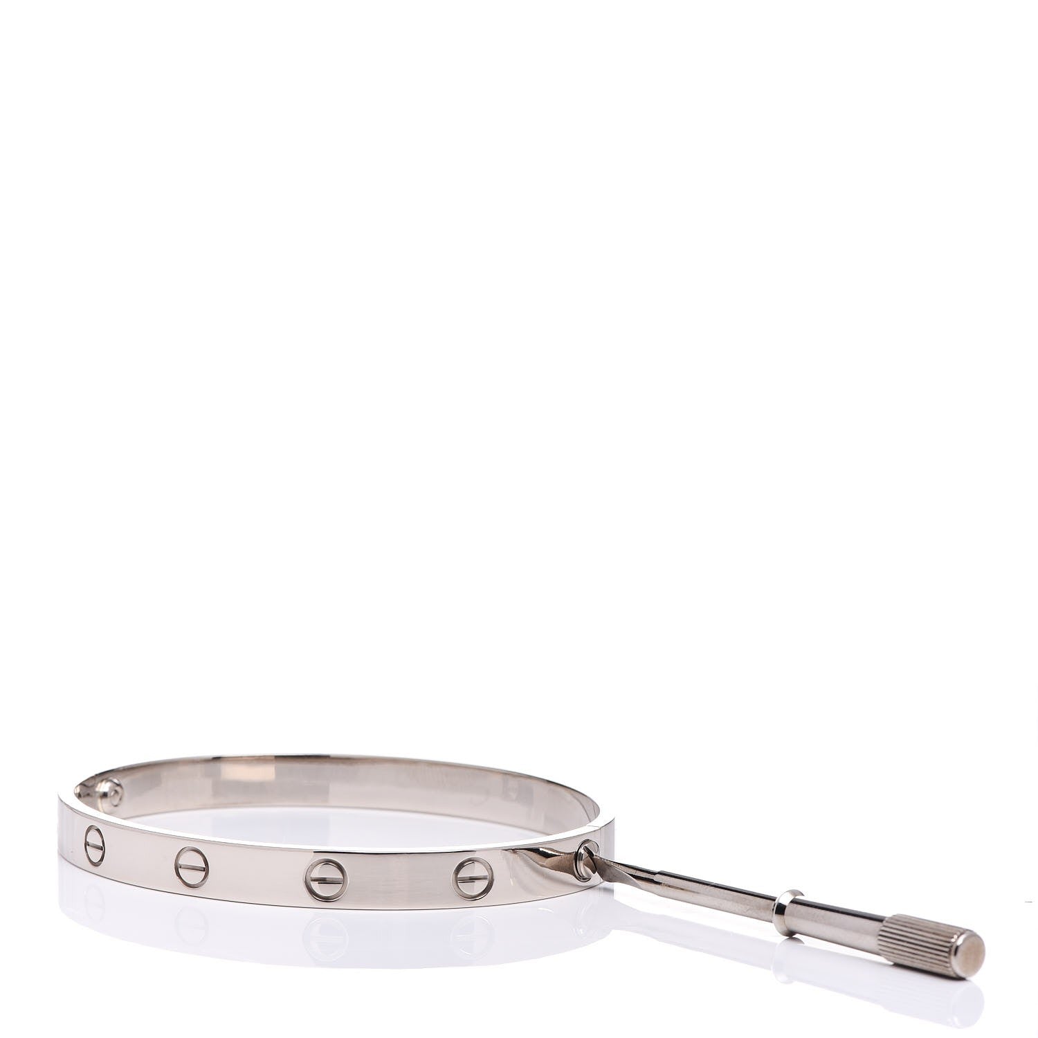 Cartier 18K White Gold LOVE Bracelet 18 8 of 8