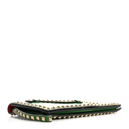 Valentino Garavani Nappa Rockstud Wristlet Clutch Emerald 4 of 16