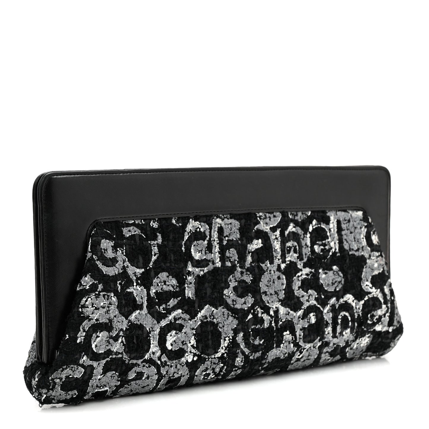 Lambskin Tweed We Need Clutch Black