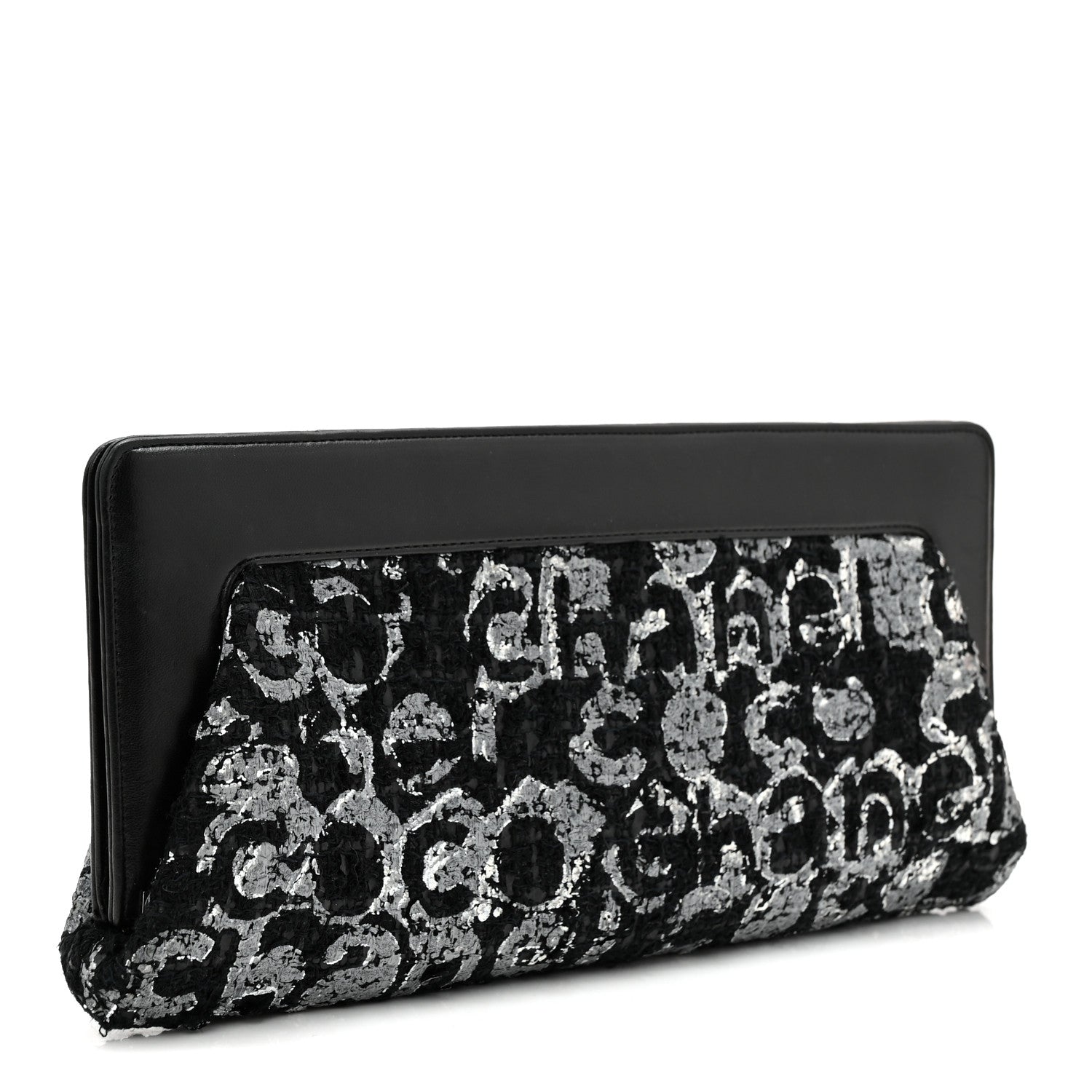 Chanel Lambskin Tweed We Need Clutch Black 3 of 10