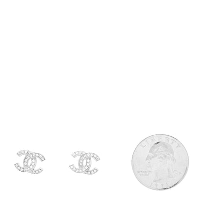 Chanel Crystal Mini CC Earrings Silver 2 of 4
