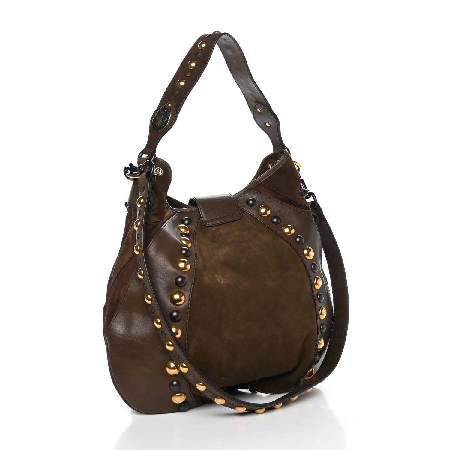 Gucci Calfskin Suede Fringe Babouska Hobo Brown 3 of 11