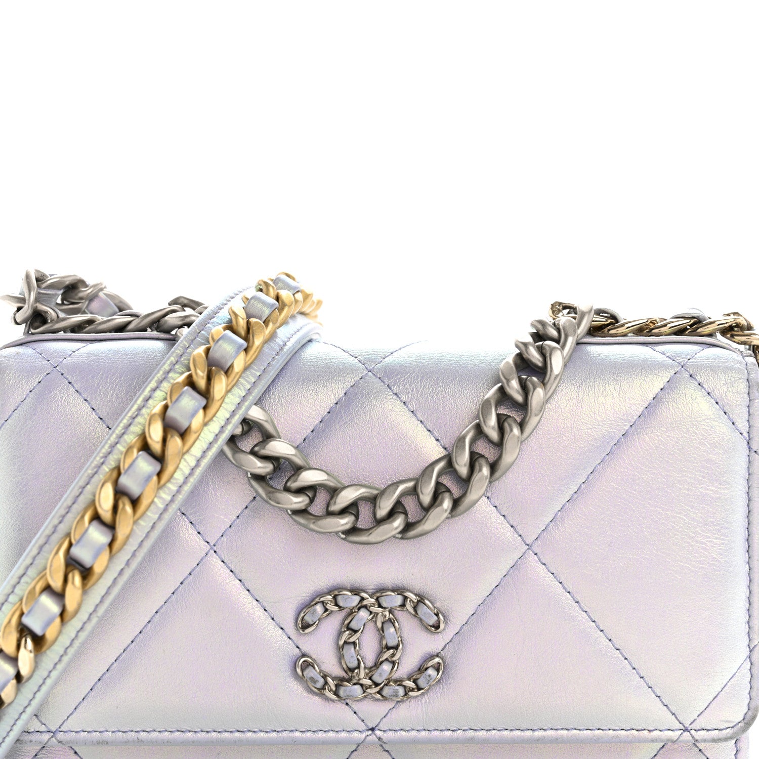 Chanel Iridescent Calfskin Quilted Chanel 19 Wallet On Chain WOC
