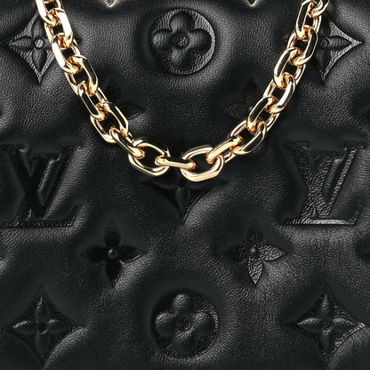 Louis Vuitton Lambskin Embossed Monogram Pochette Coussin Black 6 of 8