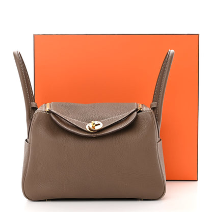 Hermes Taurillon Clemence Lindy 26 Etoupe 13 of 13