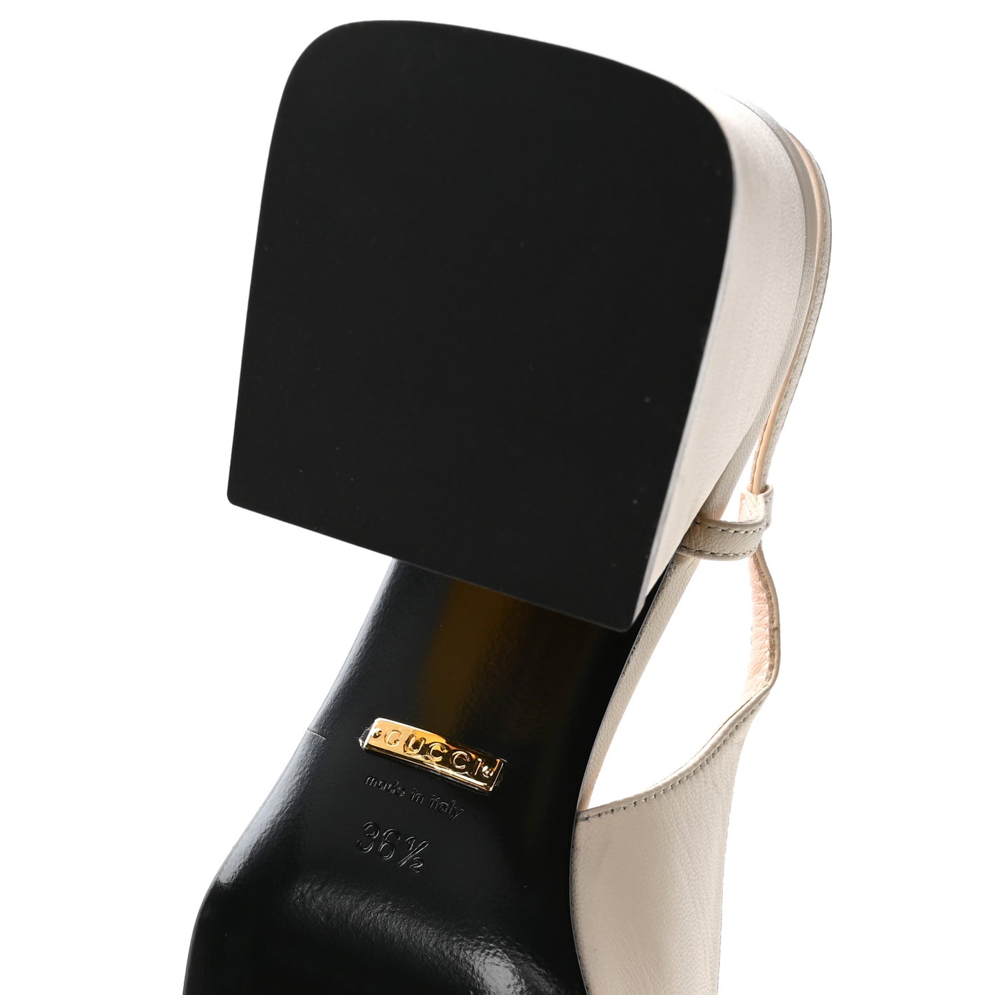 Malaga Kid Horsebit 75mm Slingback Pumps 36.5 Mystic White