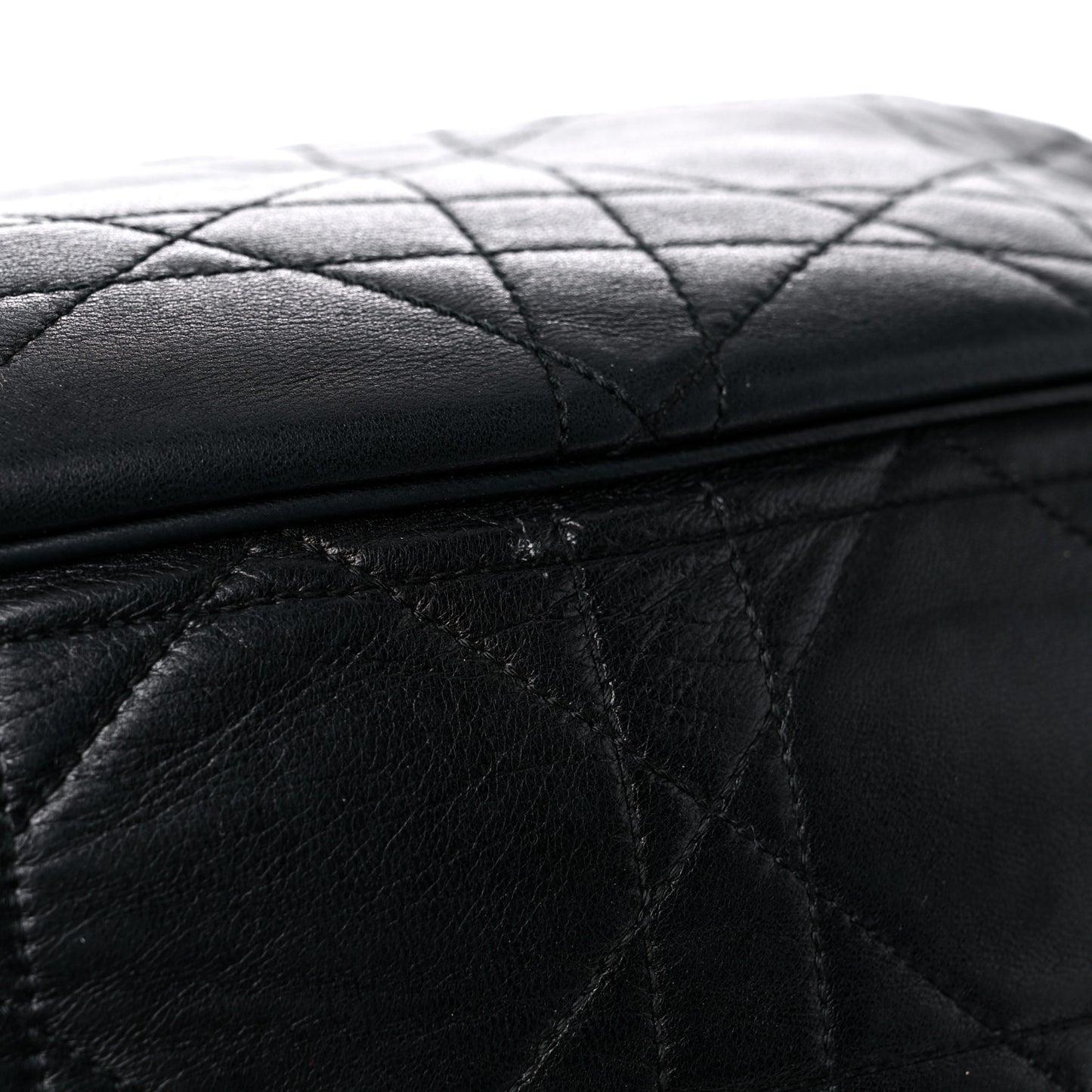 Lambskin Cannage Flap Shoulder Bag Black