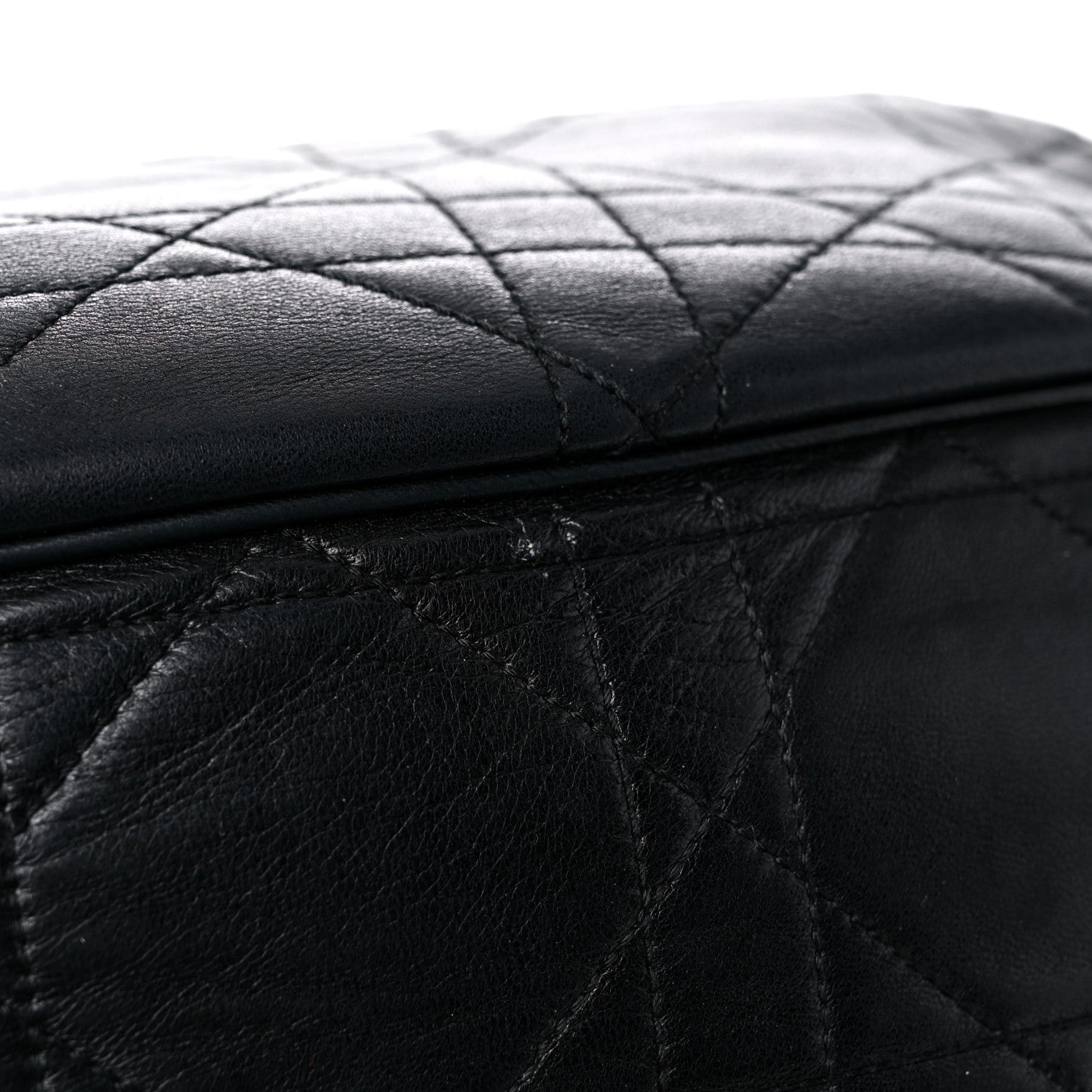 Christian Dior Lambskin Cannage Flap Shoulder Bag Black 22 of 29