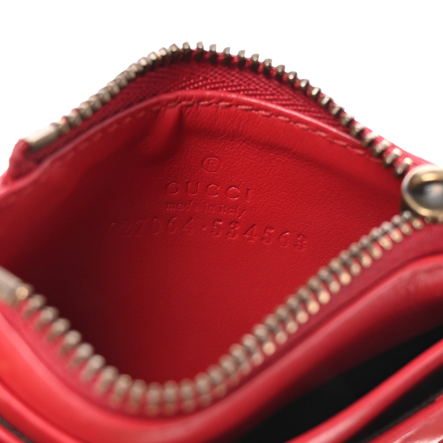 Gucci Calfskin Matelasse GG Marmont Key Case Card Holder Hibiscus Red 6 of 6