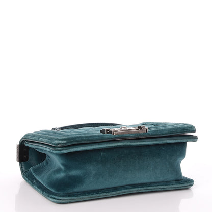 Chanel Velvet Quilted Small Boy Flap Turquoise 4 of 8