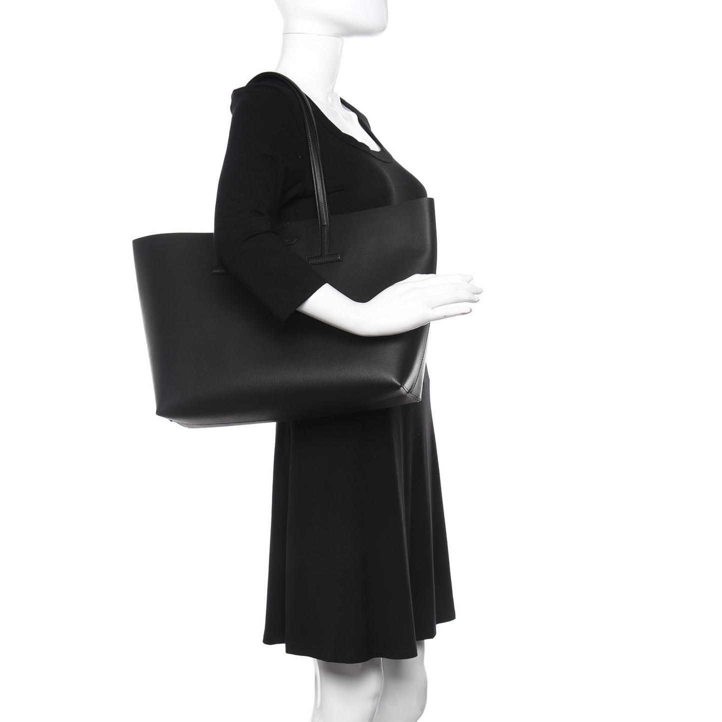 Saffiano Small T Tote Black