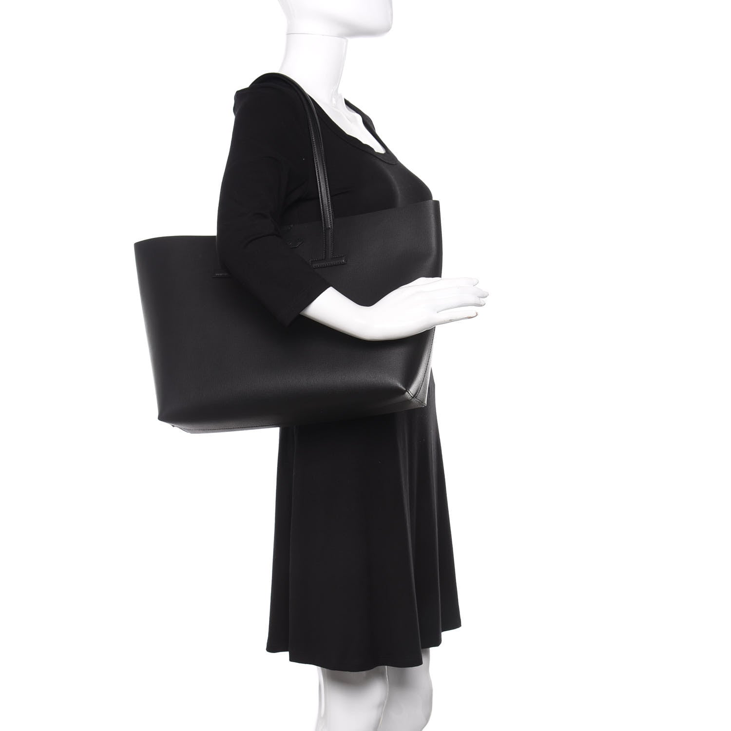Tom Ford Saffiano Small T Tote Black 2 of 9