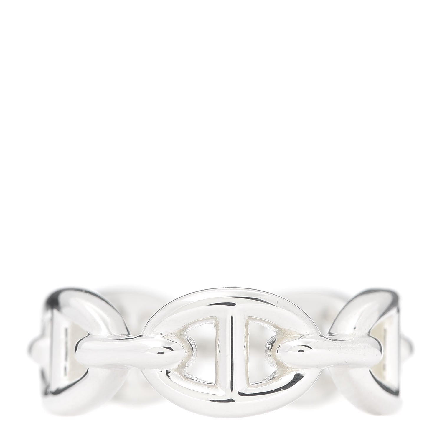 Hermes Sterling Silver PM Chaine d'Ancre Enchainee Band Ring 52 6 3 of 9