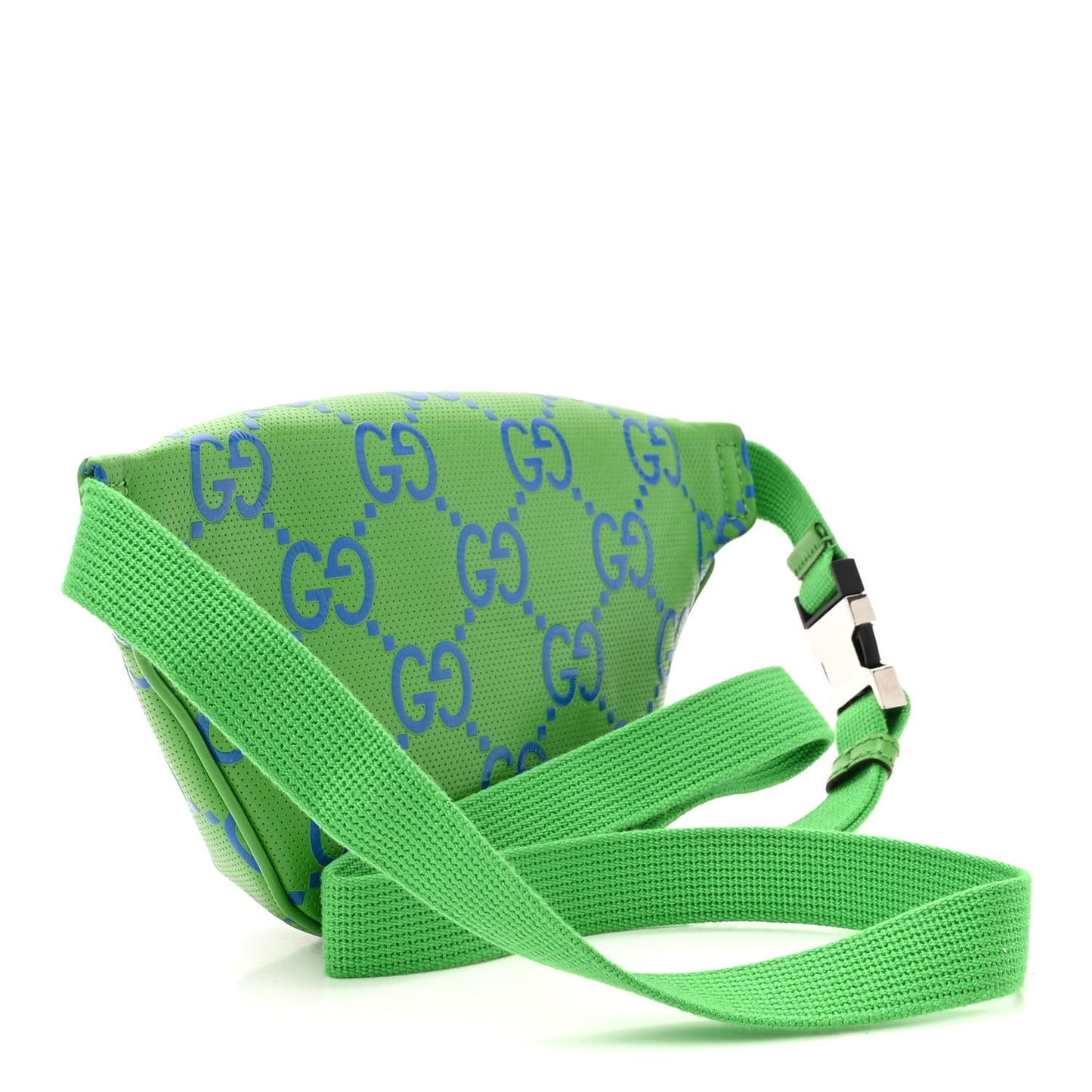 Calfskin GG Tennis Bi-Color Embossed Belt Bag Joy Green Joy Blue