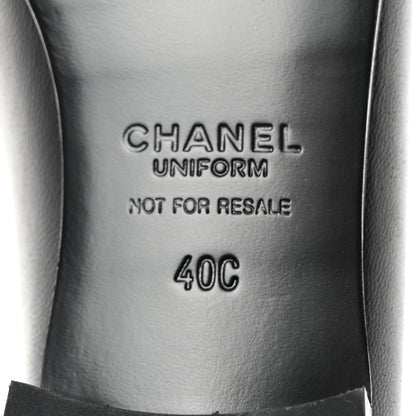 Chanel Calfskin Mens Stitched CC Loafers 40 Black 7 of 15