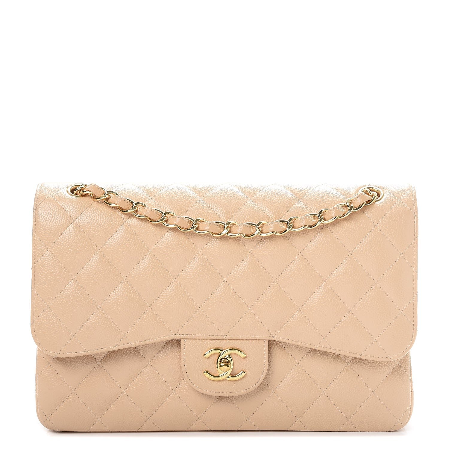 Chanel Caviar Quilted Jumbo Double Flap Beige Clair 1 of 12