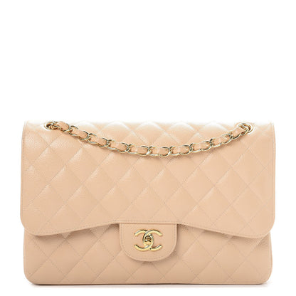 Chanel Caviar Quilted Jumbo Double Flap Beige Clair 1 of 12