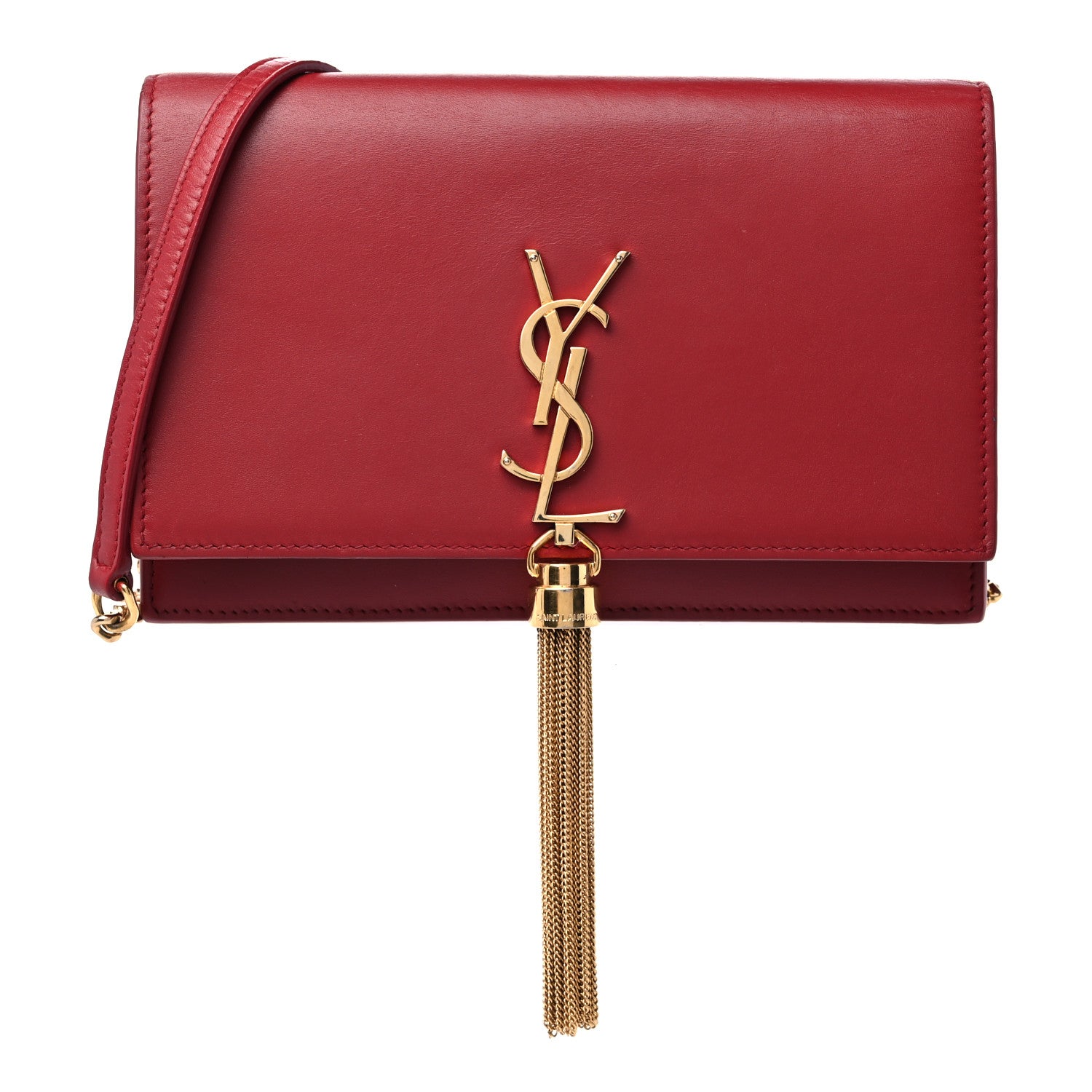 Saint Laurent Smooth Calfskin Classic Monogram Kate Tassel Chain Wallet New Lipstick 1 of 13
