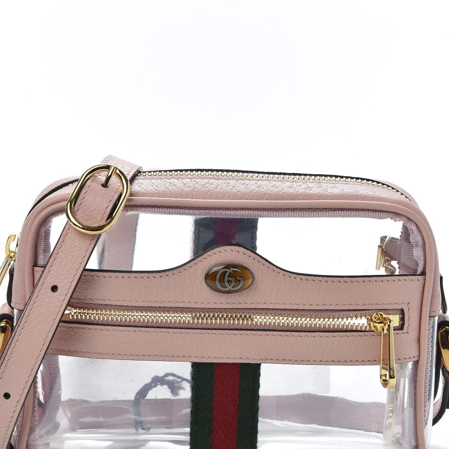 Vinyl Web Mini Ophidia Transparent Shoulder Bag Perfect Pink
