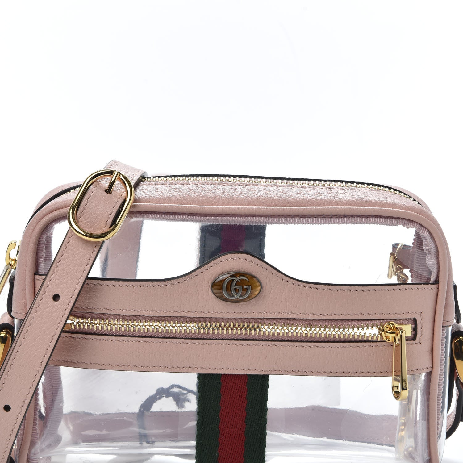 Gucci Vinyl Web Mini Ophidia Transparent Shoulder Bag Perfect Pink 8 of 9