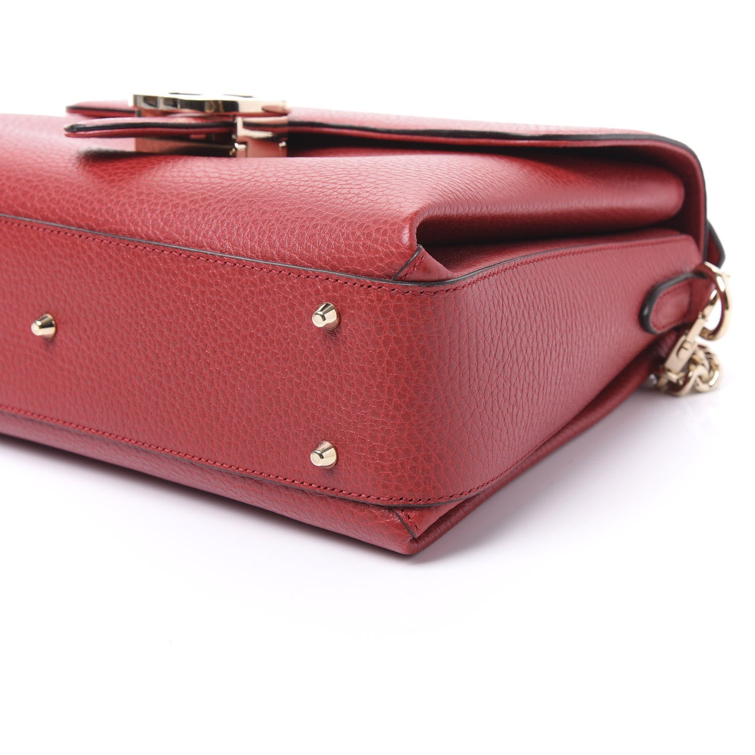 Gucci Dollar Calfskin Interlocking G Top Handle Shoulder Bag Red 7 of 9
