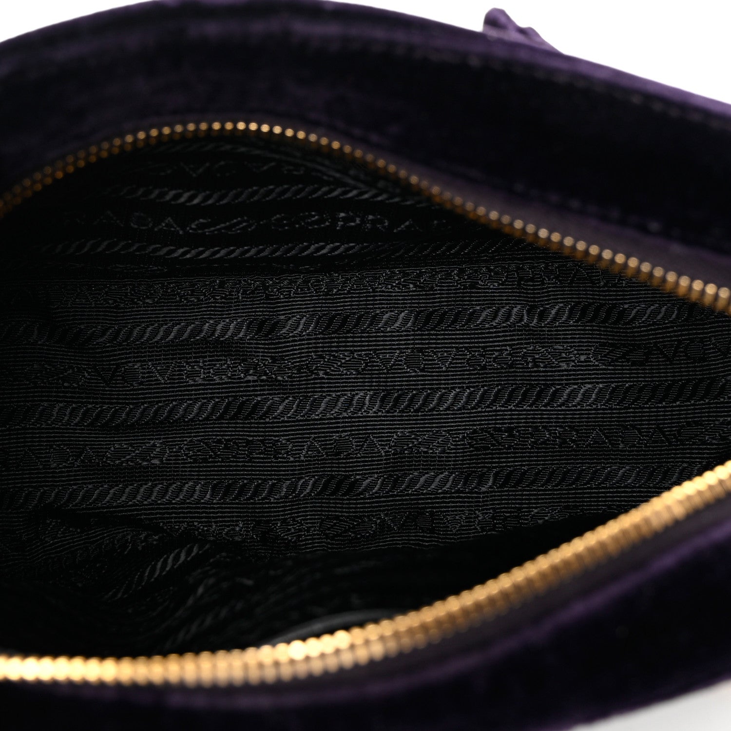 Prada Velluto Zip Top Chain Shoulder Bag Prugna 5 of 10