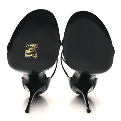 Saint Laurent Patent Cassandra 100 Sandals 37 Black 5 of 9