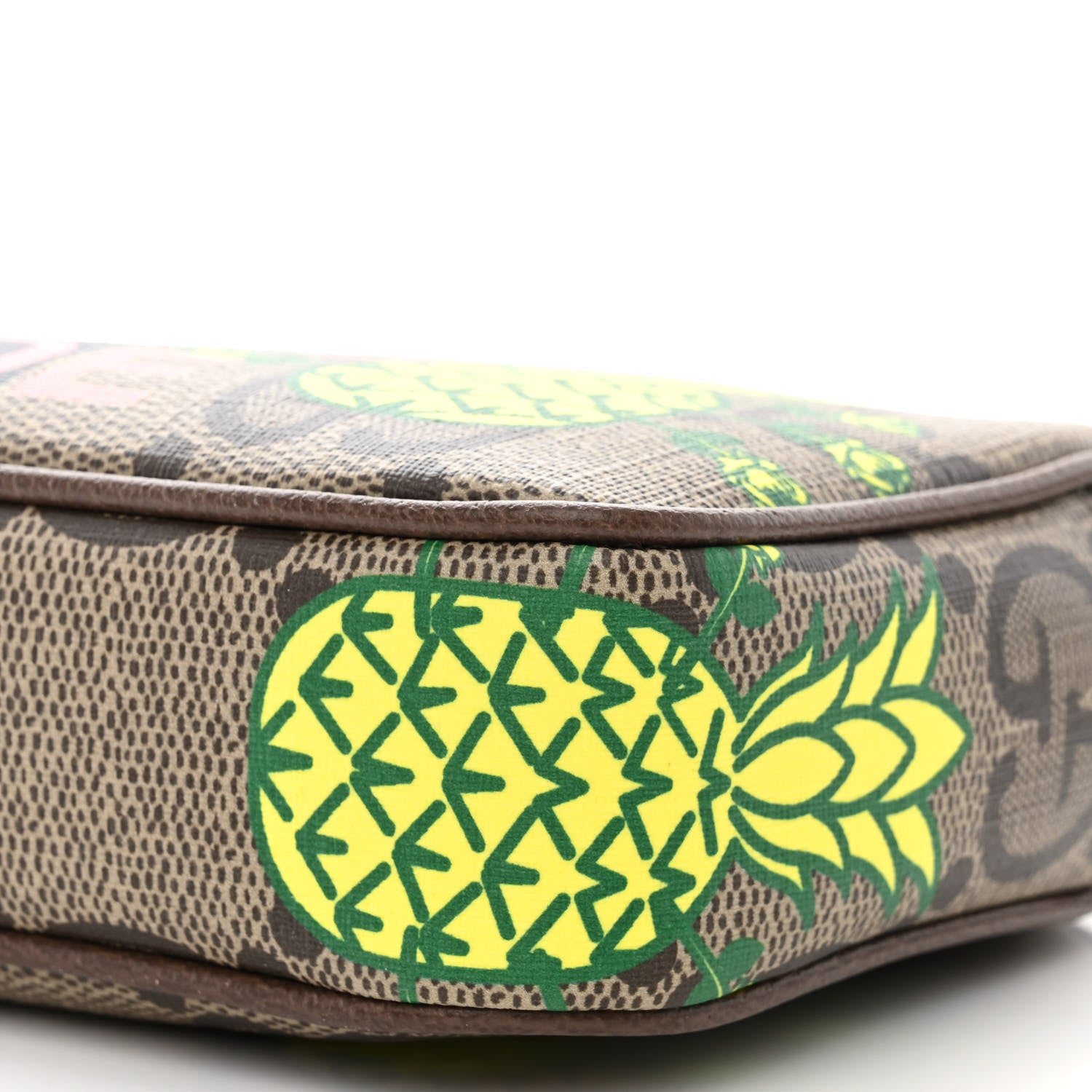 Gucci Maxi GG Supreme Monogram Pineapple Textured Dollar Calfskin Small Retro Interlocking G Belt Bag 100 40 Beige Ebony Green Pink New Acero 11 of 13