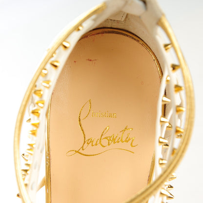 Christian Louboutin Nappa Millaclou 100 Cage Sandals 39 Edelweiss Gold 8 of 8