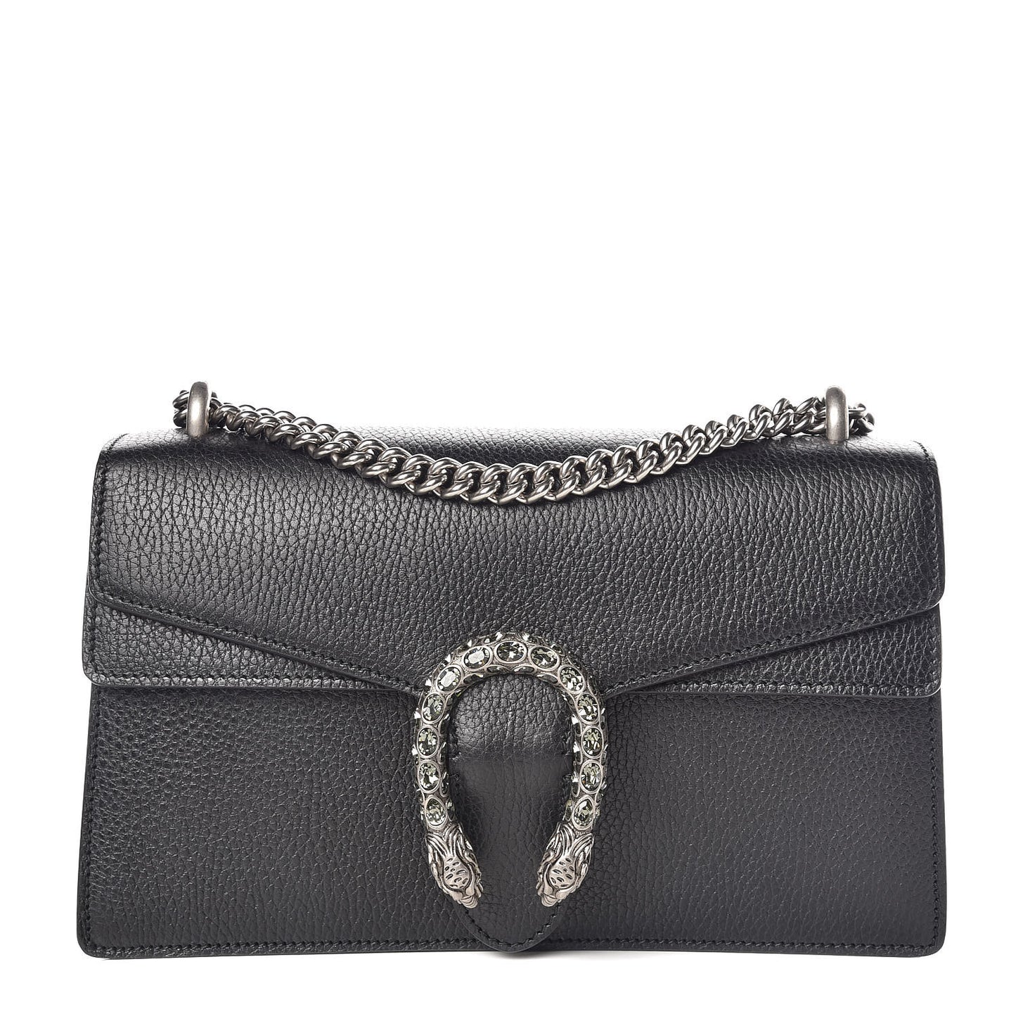 Pebbled Calfskin Small Dionysus Shoulder Bag Black