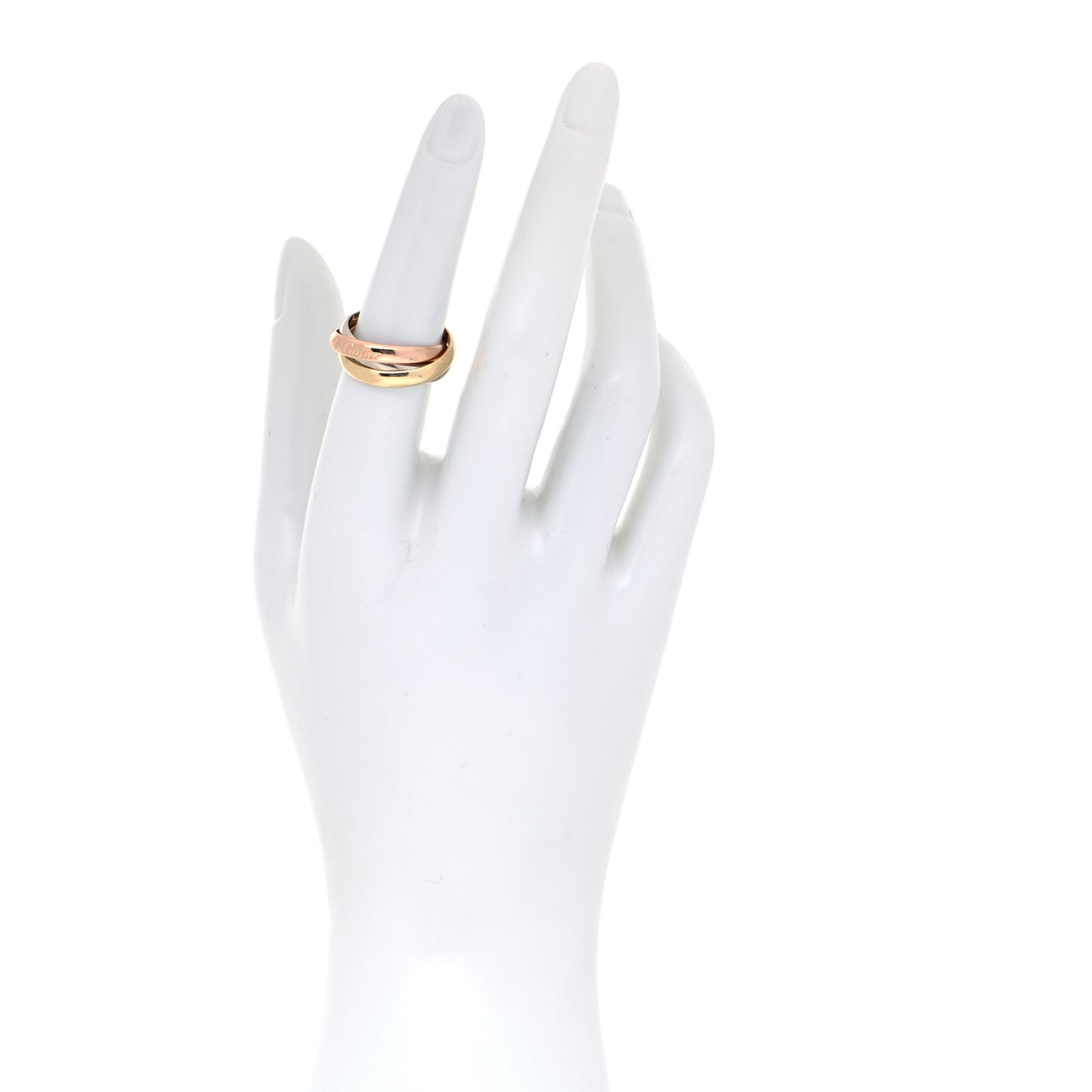 18K Pink Yellow White Gold Classic Les Must De Cartier Trinity Ring 53 6.25
