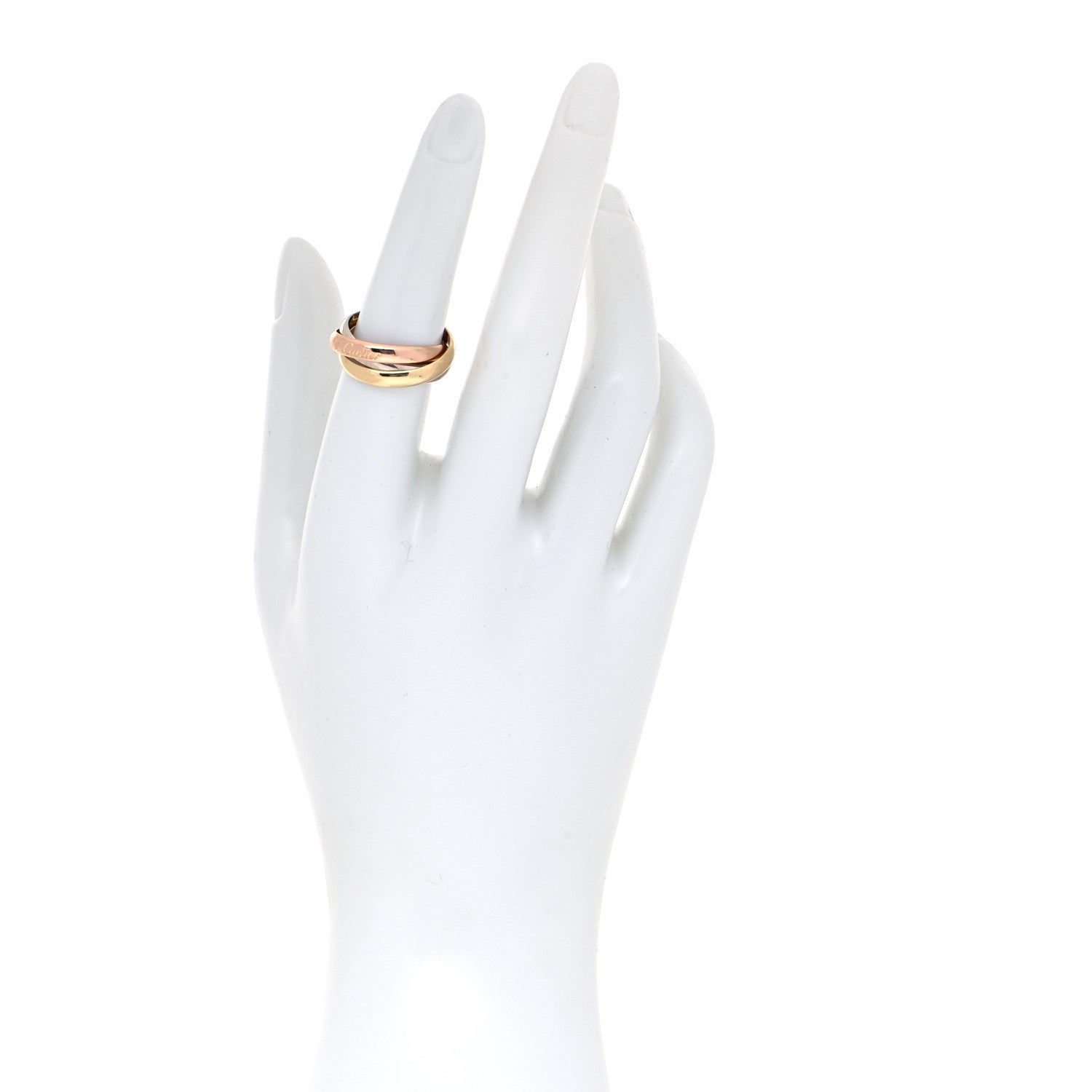 Cartier 18K Pink Yellow White Gold Classic Les Must De Cartier Trinity Ring 53 6.25 3 of 10