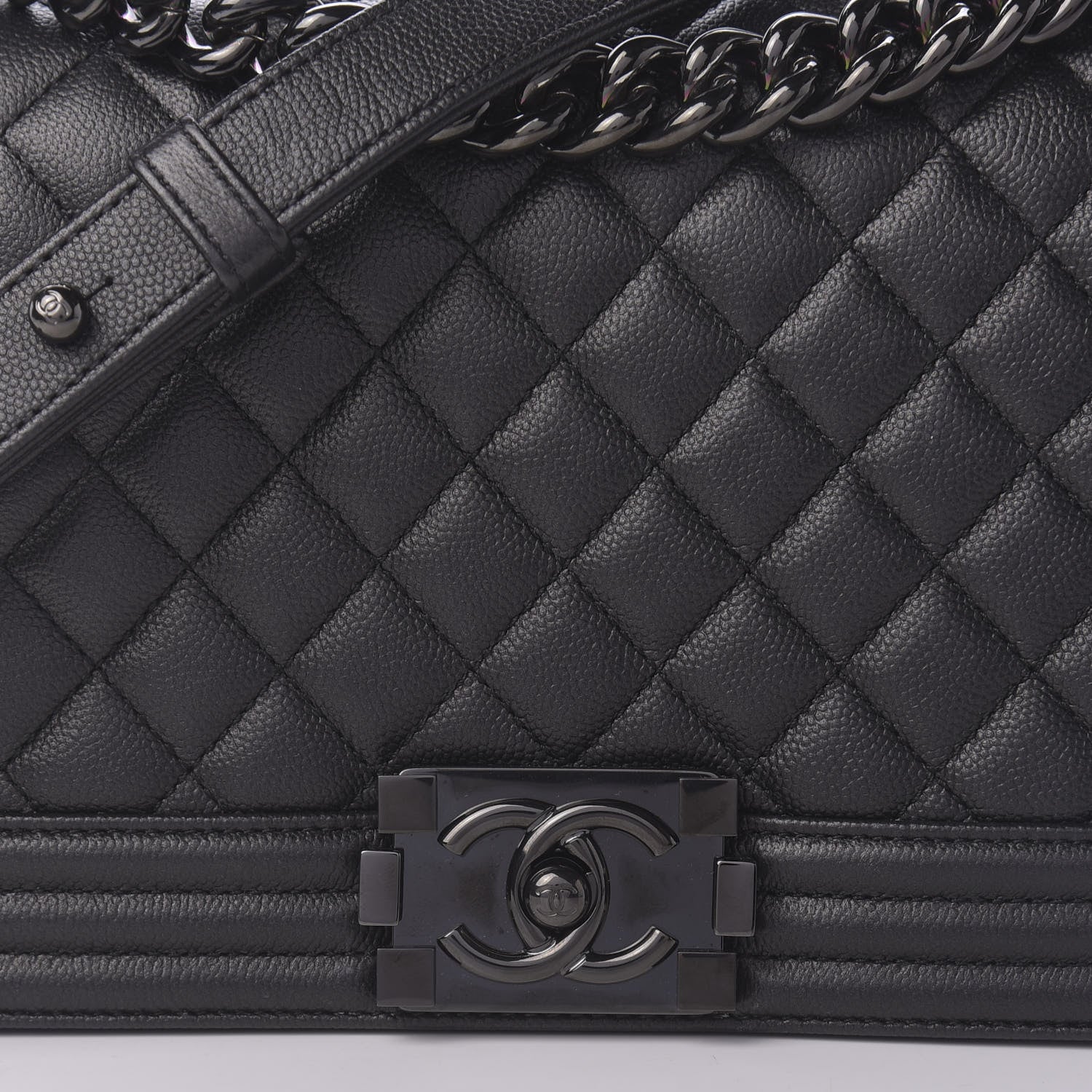 Chanel Caviar Quilted Medium Boy Flap So Black 10 of 11