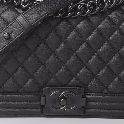 Chanel Caviar Quilted Medium Boy Flap So Black 8 of 11